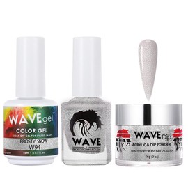WAVEGEL Soak-Off Gel, Nail Lacquer & Acrylic/Dip Powder Matching Set - Simplicity Collection - #W94 Frosty Snow