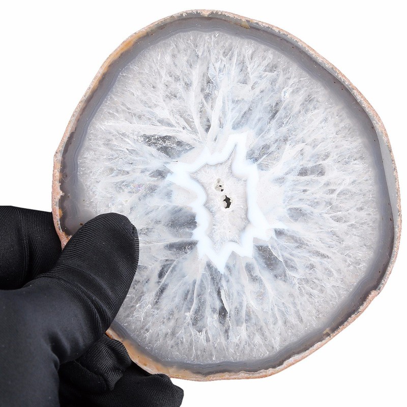 Shanxing Natural Crystal Agate Coasters Set of 2, Agate Slice