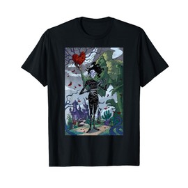 Edward Scissorhands Comic Art Topiary Garden Heart T-Shirt