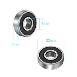 pa 4PCS 608-2RS Ball Bearings Skateboard 608-RS Double Rubber Sealed Shielded Miniature Deep Groove 8mm x 22mm x7mm for Skateboards Inline Skate Scooter Roller Blade Skates Long Boards