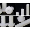 CONPHERON Plastic Screws Phillips Round Head Machine Screws Bolts White