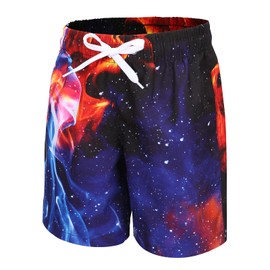 Aisyee Boys Swim Shorts Kids Board Shorts Hawaiian Beach Shorts Boys Swimming Trunks Age 9-10 Years