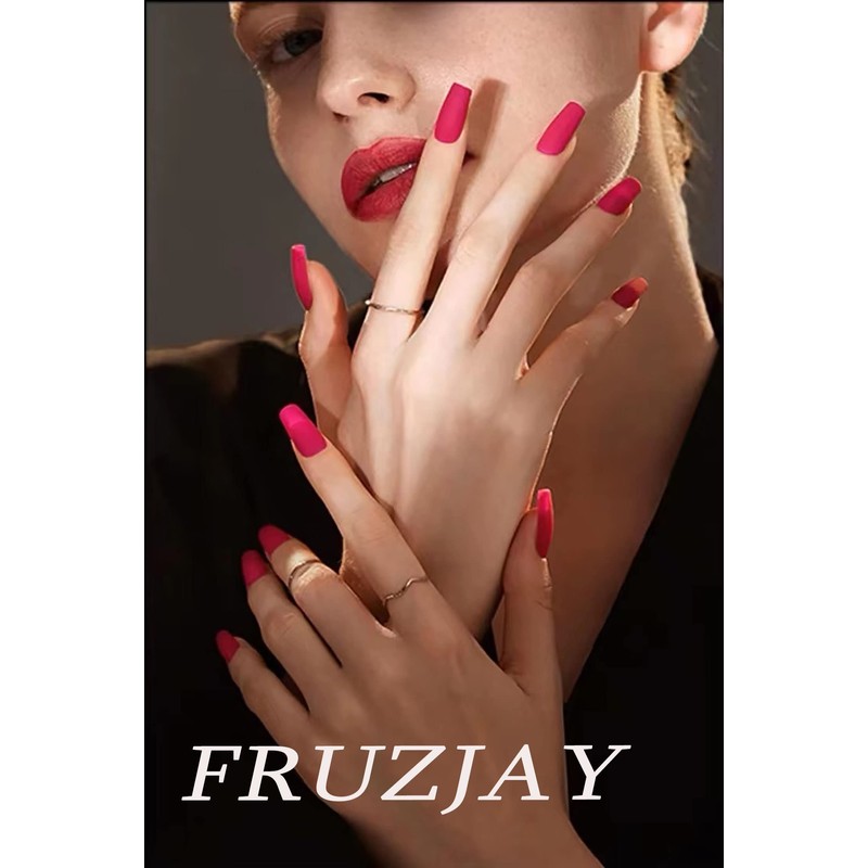 Valentine's Day Press on Nails Short- 24 Pcs French Tip