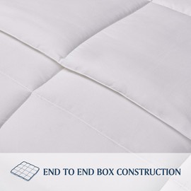 Blue Ridge Home Fashions Microfiber Light Weight Solid Down Alternative All Season Comforter - Hypoallergenic Polyester Fill, Full-Queen, White