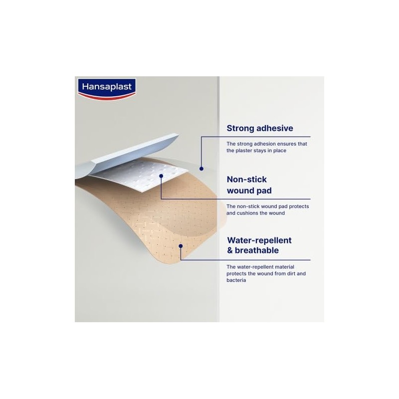 Hansaplast Universal Plasters (100 Strips), Dirt and Water Resistant Wound