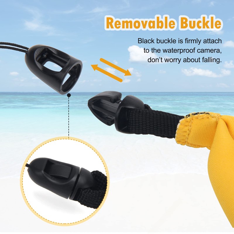 AngleKai 4 Pack Waterproof Camera Floats, Floating Camera Strap, Portable