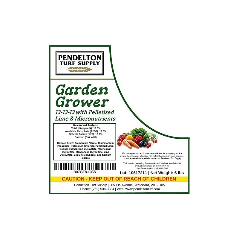 13-13-13 Garden Grower Fertilizer with Pelletized Lime and Micronutrients (6