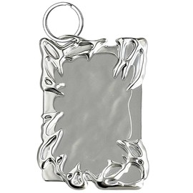 Electroplating Plastic Irregular Frame Photocard Holder Keychain ID Card Holder Silver Electroplate Frame ID Card Holder Badge Holder Y2K ID Card Holder Card Holder ID Photo Card Holder
