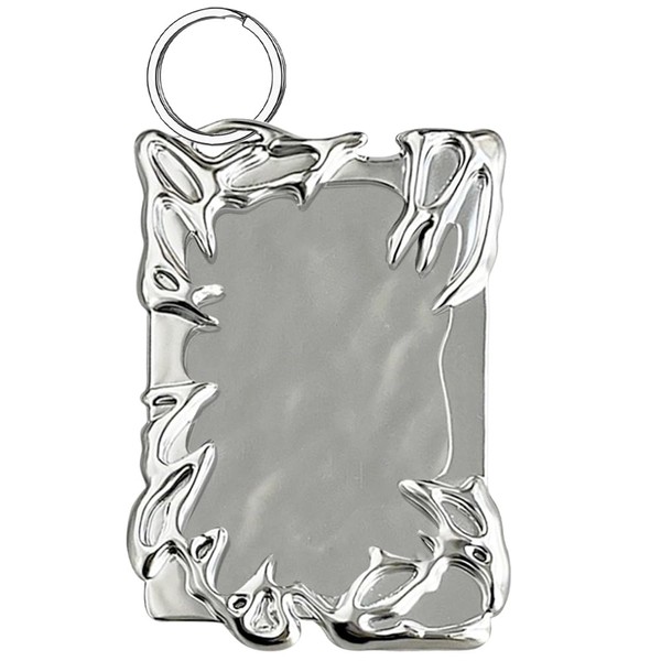 Electroplating Plastic Irregular Frame Photocard Holder Keychain ID Card Holder