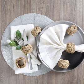 RIANGI Seagrass Napkin Rings Set of 12 Coastal Napkin Holder Thankgiving Napkin Rings Coastal Napkin Rings for Party Sea Napkin Rings - Thanksgiving Napkin Holders - Rattan Napkin Holder
