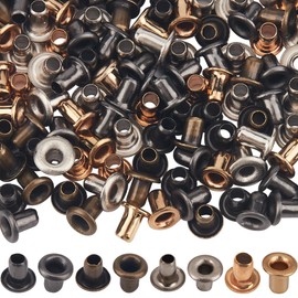 GORGECRAFT 1 Box 400Pcs 4 Colors Super Tiny Eyelet 1/10"(2.5mm) Hole Brass Metal Quicklet Grommets Self Backing Eyelets for BJD Doll Clothes Shoes Bead Cords Shoes Clothes Belt Bag DIY Sewing Crafts