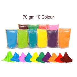 Marathon 10 Pack of Premium Quality Color Powder for Color Run, Color War, Gender Reveal, Photo Shoot, Holi Party (70 gms X 10 Colors)