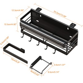 LIVOD Griddle Caddy Blackstone Accessories Grill - Magnetic Tool Grill Caddy for 17"/22"/28"/36" inch for Outdoor Grill BBQ Grill Caddy with Paper Towel Holder & Knife Rack Space Saving Storage Box