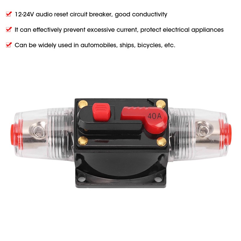 Car Truck Audio Amplifier Reset Circuit Breaker Fuse Holder Car