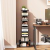 TUTOTAK Narrow Bookshelf, Vertical 8-Tier Bookcase, Spine Book Shelf for