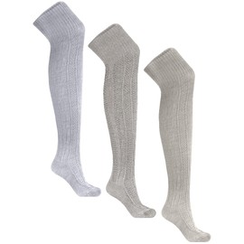 German Wear Traditional Bavarian Knee High Socks, Cable Knit Socks, 70 cm - 44-46