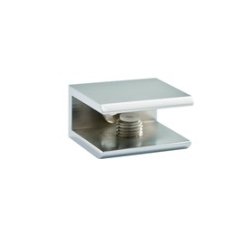 Dulles Glass Floating Shelf Brackets, Square Clamps Heavy Duty, Chrome, for Glass, Wood, Acrylic Wall Mounted Shelf Support. 1 Piece