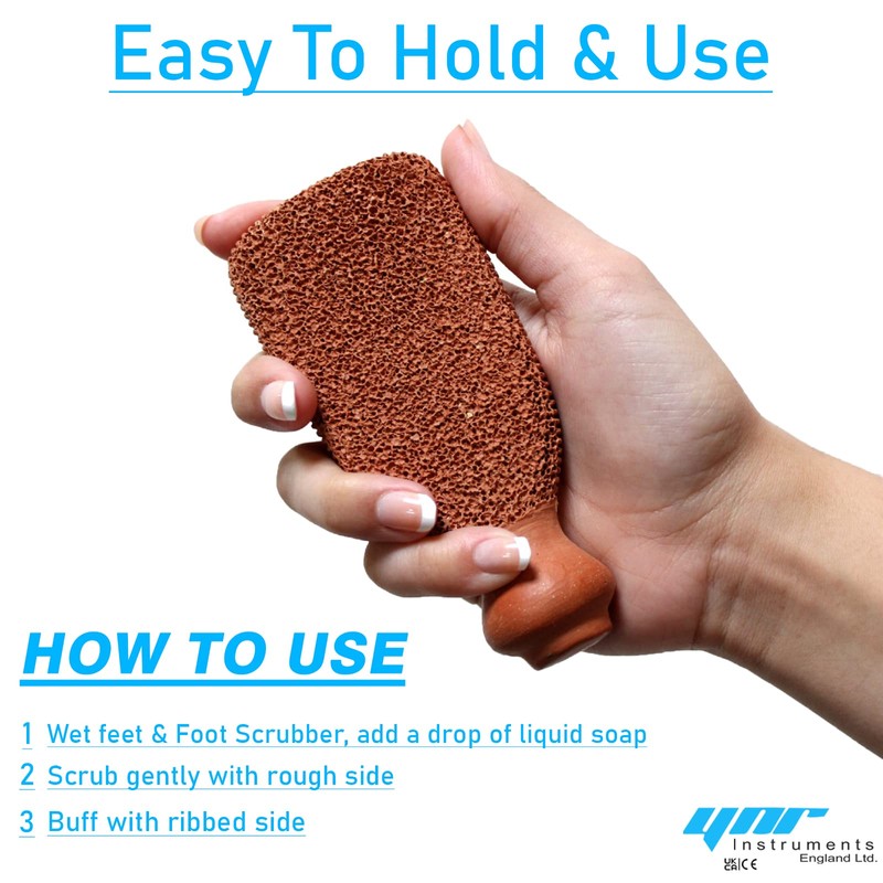 YNR Natural Clay Foot Scrubber, 2-in-1 Feet Scrubber for Hard