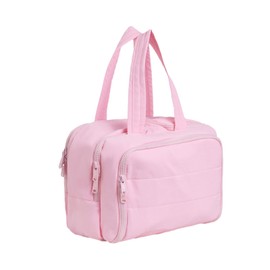 perfeclan Reisen Toilettenbeutel Make -up -Beutel Mehrzweck großer Kapazität Reisen Zubehör Make -up Organizer für Urlaub Augenbrauenstift, Rosa