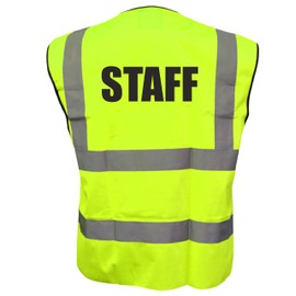 Staff Yellow Hi Vis Viz Safety Vest Waistcoat Reflective High Visibility EN471 BS large