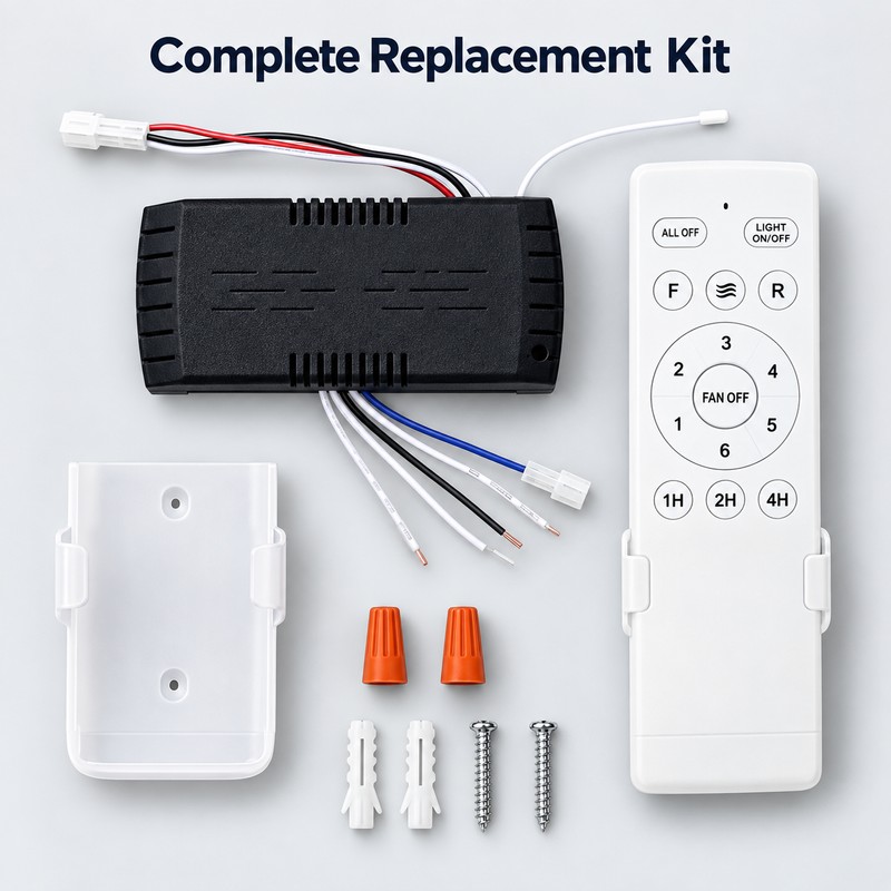 Universal 6-Speed DC Ceiling Fan Remote Control Kit with Receiver