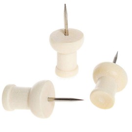 40 Pieces Wooden Push Pins Cork Board Pins Wooden Thumb Pins Decorative Map Pins for Cork Bulletin Board Pin Board