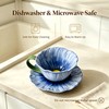 Floral Ceramic Tea Cups and Saucers 10oz Cup Set