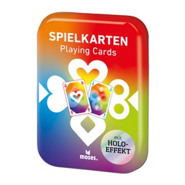 moses. Rainbow Playing Cards - Stylish Card Set for Adults & Children, for Skat, Poker, Mau Mau & More, from 6 Years, 2+ Players