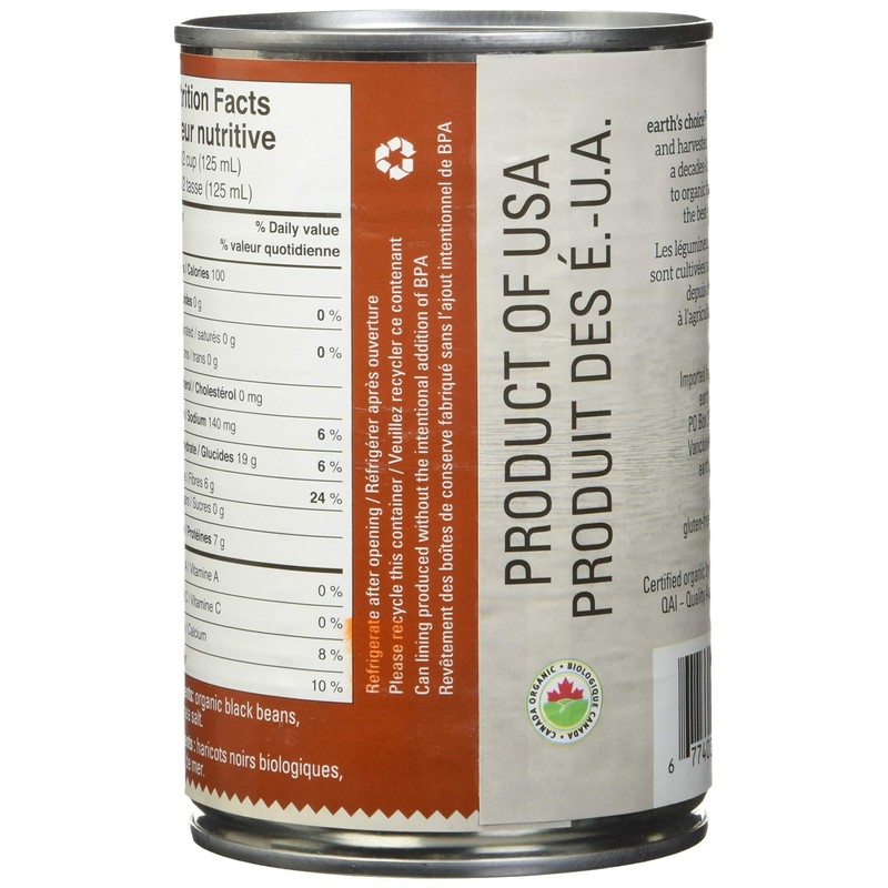 Earth's Choice, Organic Black Beans, 398ml