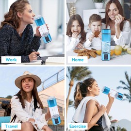 Hydrogen Water Bottle, 250ml Portable Hydrogen Water Bottle Generator with 5000ppb Hydrogen Water Ionizer Machine for Home Office Travel Fitness Drinking (Blue)