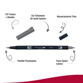 Tombow ABT Felt Tip Dual Brush Pen with Two Tips