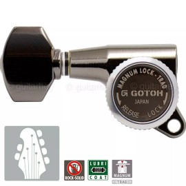 GOTOH NEW Gotoh SG381-07 MGT L2+R4 Set Mini Locking Tuners Keys 2x4 - COSMO BLACK