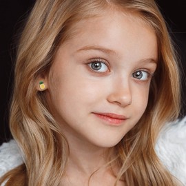 Hypoallergenic Fruit Stud Earrings 925 Sterling Silver for Young Ones-Tiny Fruit Banana Watermelon Grapes Pineapple Cherry Strawberry Orange Apple Earrings Jewelry Gifts for Daughter (Pineapple)