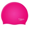 Speedo Kid's Plain Moulded Swim Cap, Pink/Blush, One Size