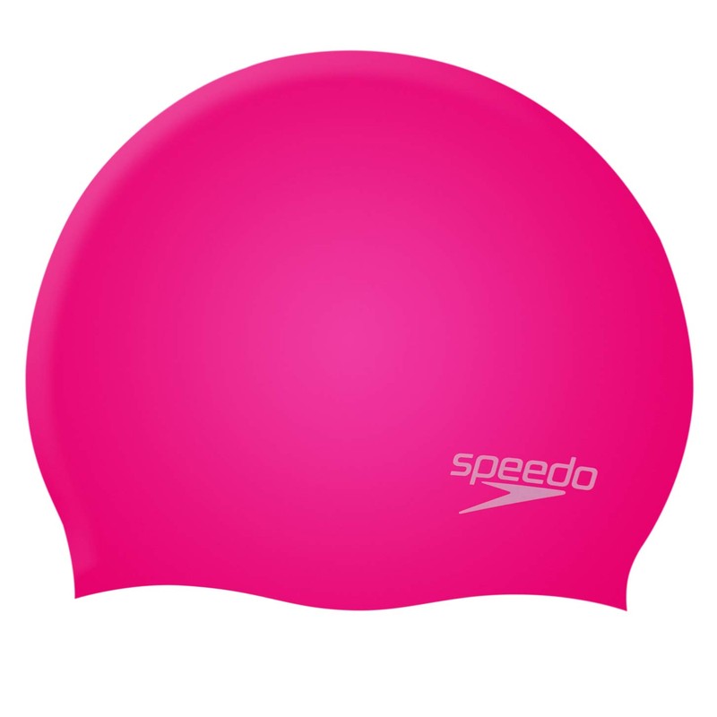 Speedo Kid's Plain Moulded Swim Cap, Pink/Blush, One Size