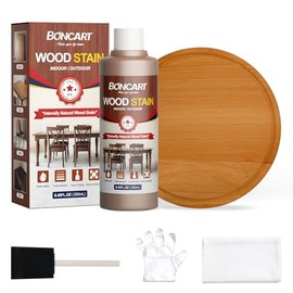 Boncart Water-Based Wood Stain, 8.45FL.OZ/250mL Stain for Wood, Suitable for Staining Indoor and Outdoor Wooden Items and Furniture, Non-Toxic, Multiple Finishes (Teak)