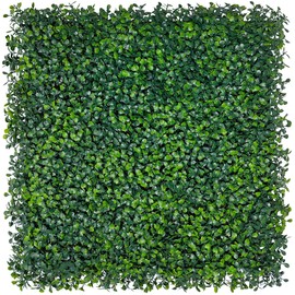 ODTORY Artificial Grass Wall Backdrop Panels: 10 by 10 in (8 Pcs) UV-Anti Greenery Boxwood Panels for Indoor Outdoor Green Wall Decor & Ivy Fence Covering Privacy