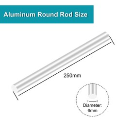 iMeistek Aluminium Rods, 6mm Diameter 250mm Length Aluminium Round Rods bars for DIY Crafts RC Cars model (5PCS)