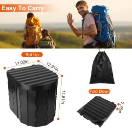 Adult portable camping toilet, portable folding toilet with a lid