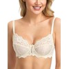 WingsLove Women's Full Coverage Non-Padded Bra Soft Cup Floral Lace