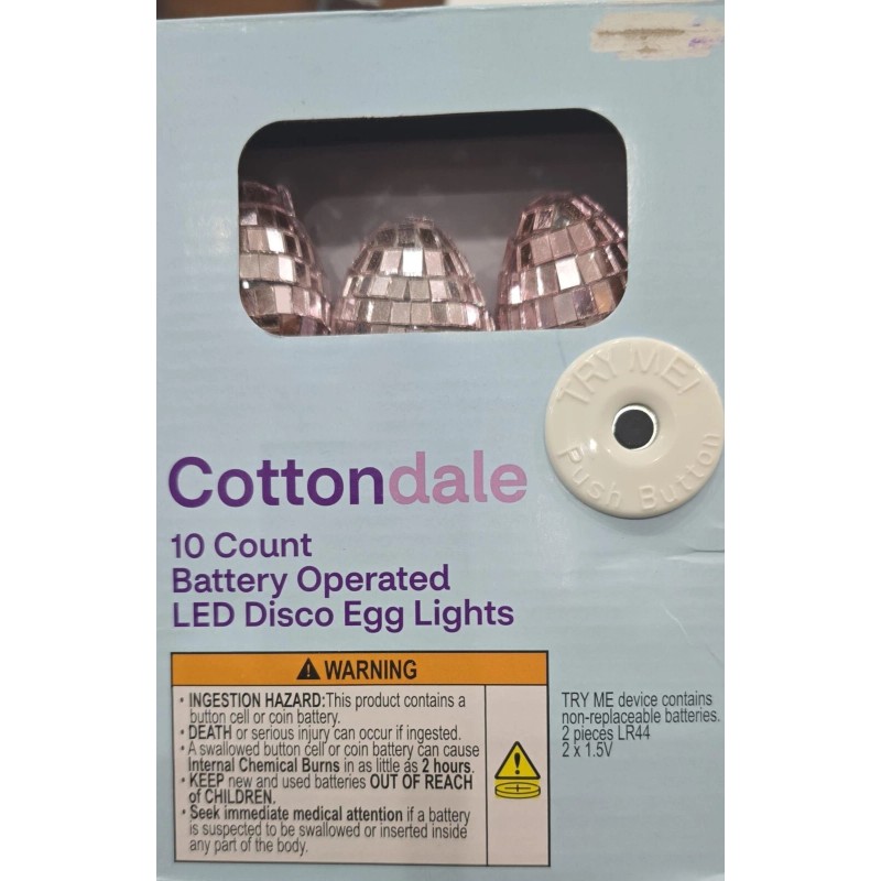 Cottondale 10-Count Led Disco Egg Lights, Pnk, 5.5 Ft