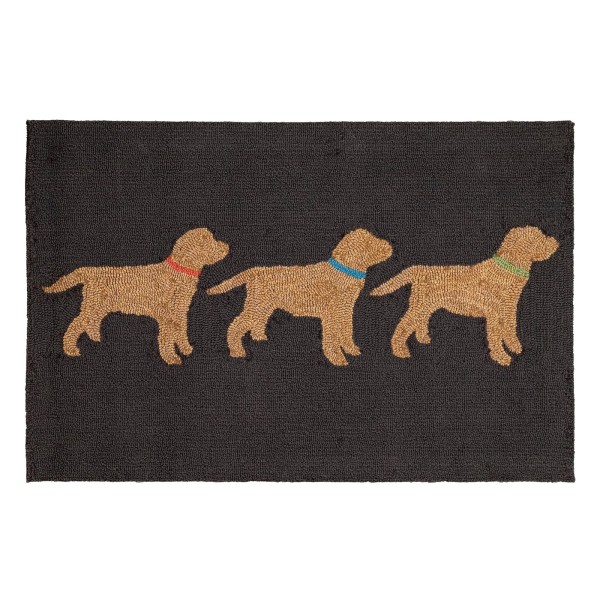 Liora Manne Frontporch Yellow Labs Indoor/Outdoor Rug Charcoal 1'8" x