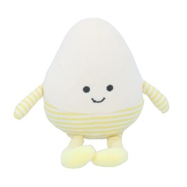 Gisela Graham Easter Egg Plush Decoration, Yellow Striped Fabric Shelf Sitter