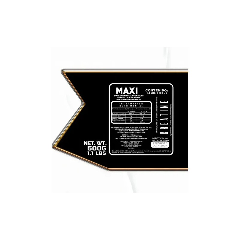 Creatina Monohidratada OCRE MAXI Sabor Mango 500g 200 Porciones
