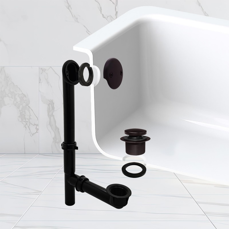 Westbrass Y593144-12 14" Black Tubular Bath Waste & Overflow Assembly