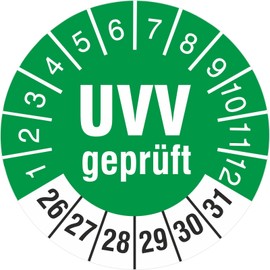 Pack of 100 UVV Tested Test Labels Test Badges Vehicle Test 30 mm Round 2022-27