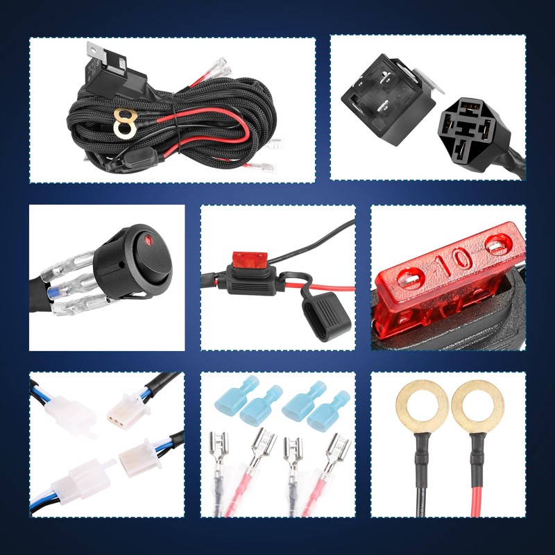 Wiring Harness 2 Leads, Roador Rocker Switch 12V 40A Relay