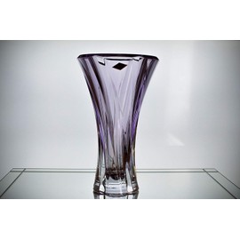 Czech Bohemian Crystal Glass Vase 12''-H Amethyst-Purple ''Oklahoma'' Vintage European Design Elegant Centerpiece Flower Vase Home Decor Birthday Wedding Housewarming Anniversary