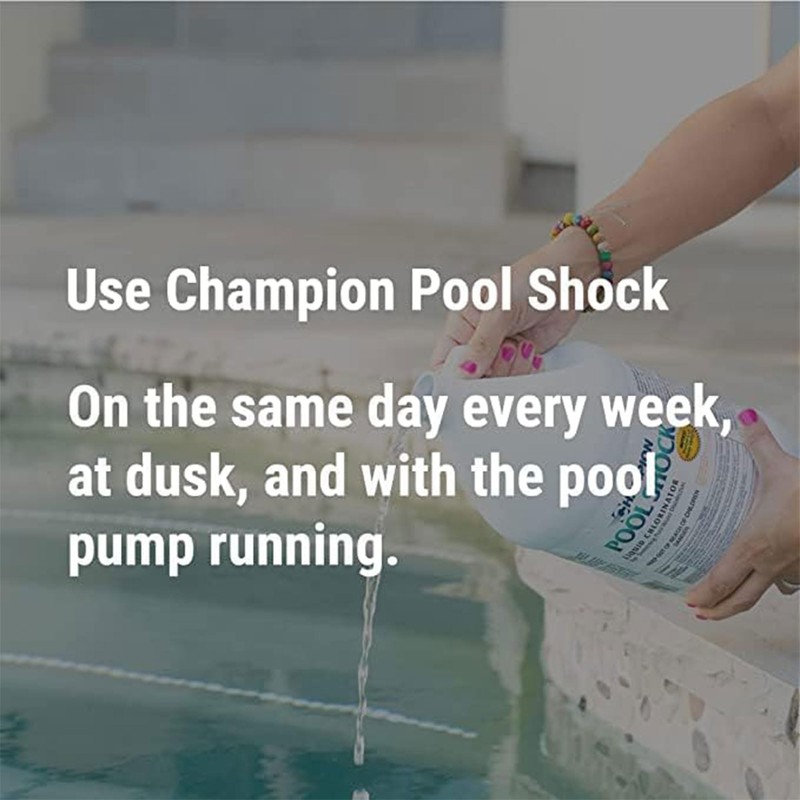 CPDI Champion 4-Pack Pool Shock, 12.5 Liquid Chlorinator for Swimming