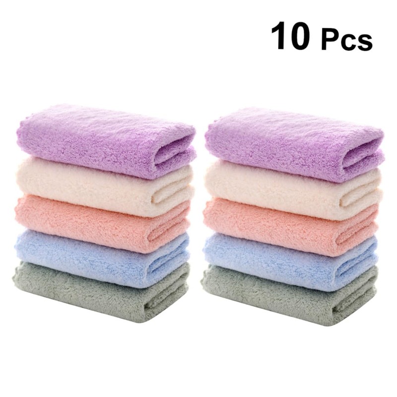 FOMIYES 10pcs Soft Makeup Remover Cloth Fast Drying Washcloth Micro-fiber